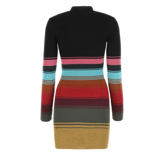 NWOT💕STAUD Clara Stripe Cutout Ribbed Long Sleeve Sweater Dress Size XS - Picture 2 of 14